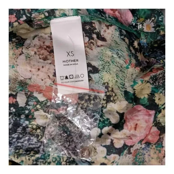 mother slow ride shirt dress MOTHER The Slow Ride Shirt Dress Size L Floral Colorful Mini New